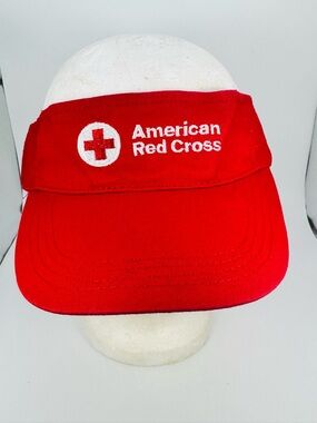 American Red Cross Adjustable Sun Visor Hat Summer Volunteer Non Profit